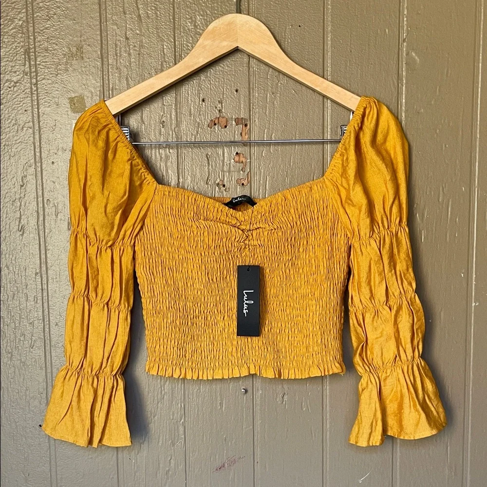 Lulu’s Mustard Smocked Blouse